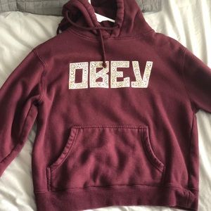maroon obey hoodie